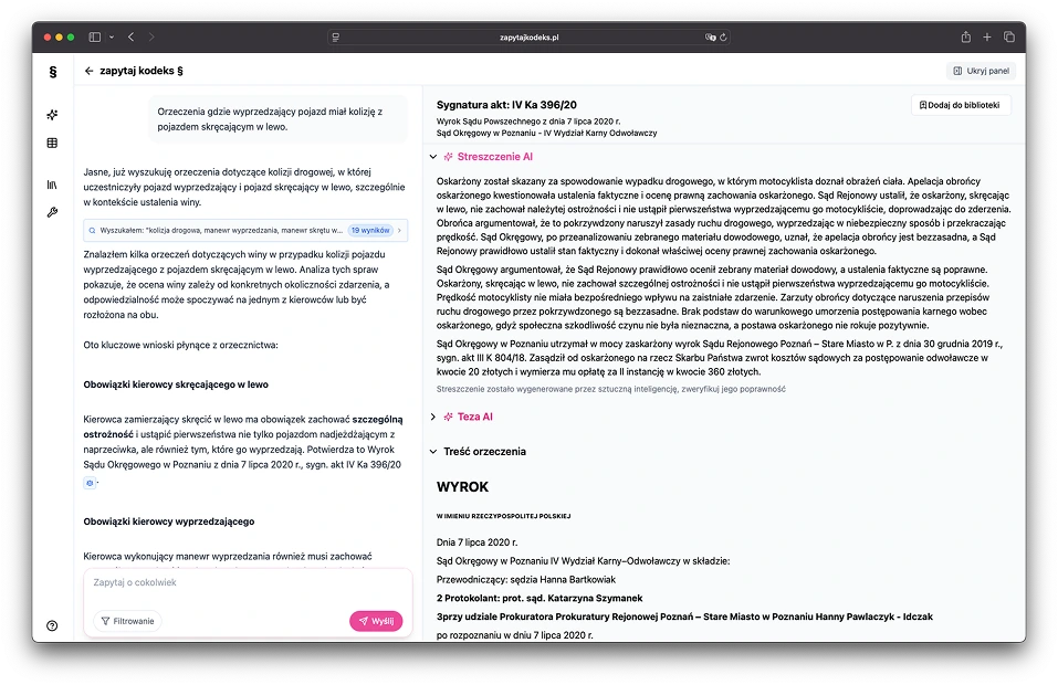 App functionality screenshot